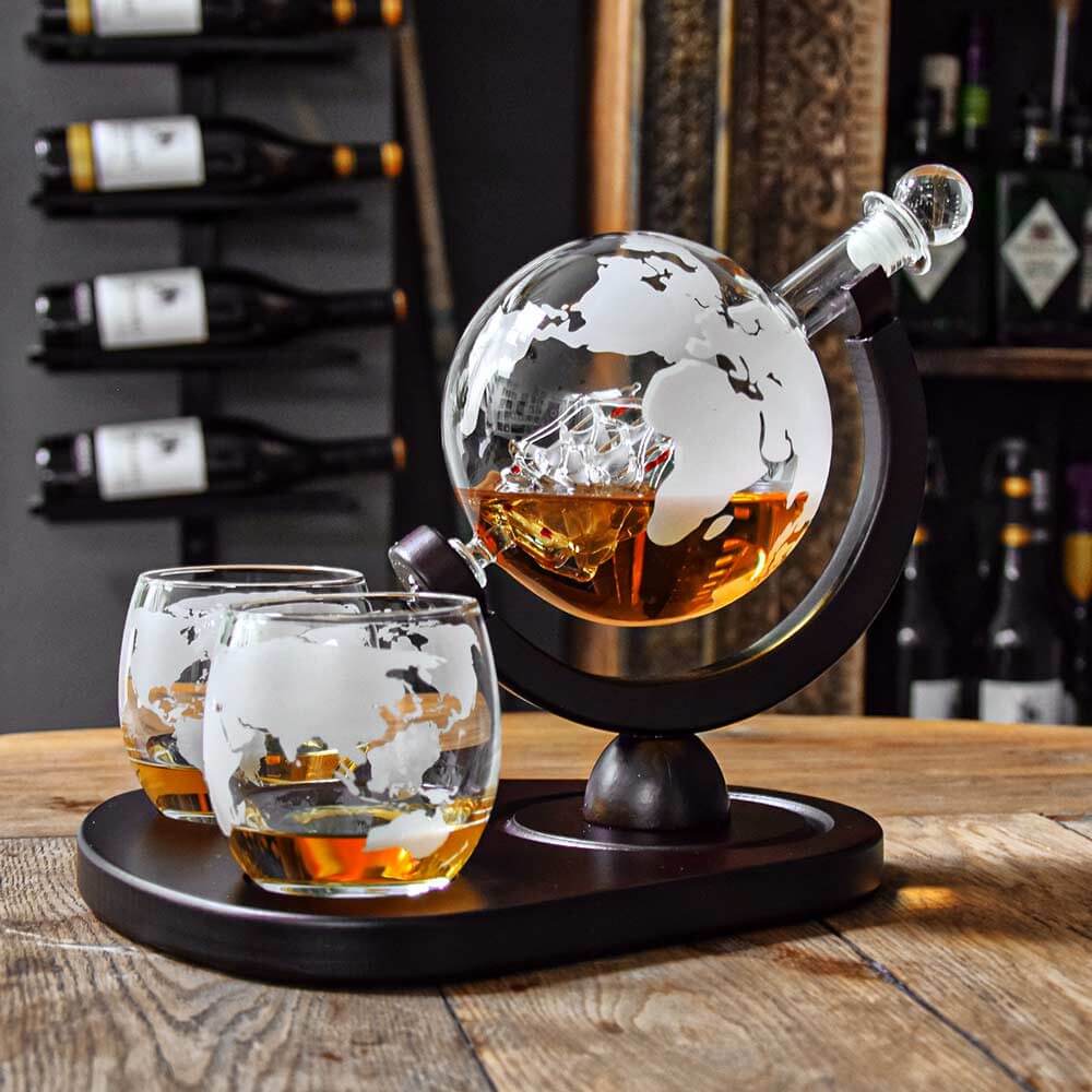 Ensemble de carafes à whisky Globe