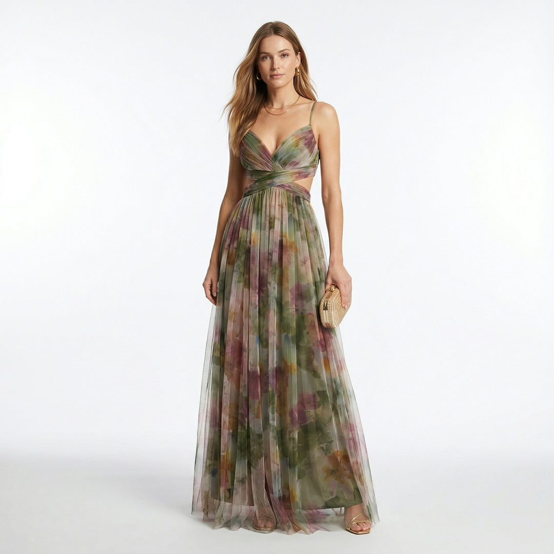 Robe Maxi Femme à Motif Floral
