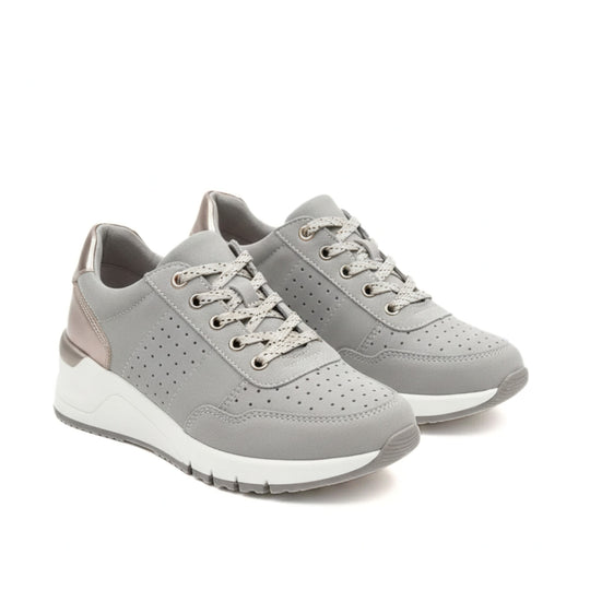 Baskets Femme Sportives en Cuir et Daim Amortissantes