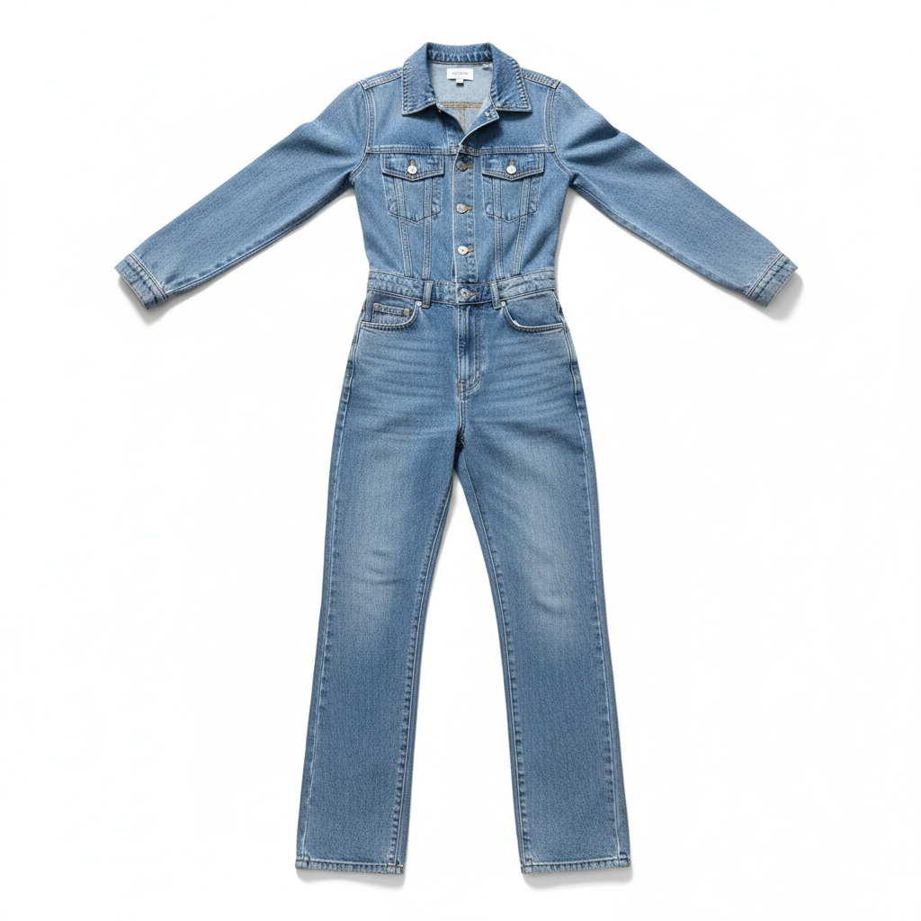 Combinaison Femme Jean Chic Moderne à Manches Longues