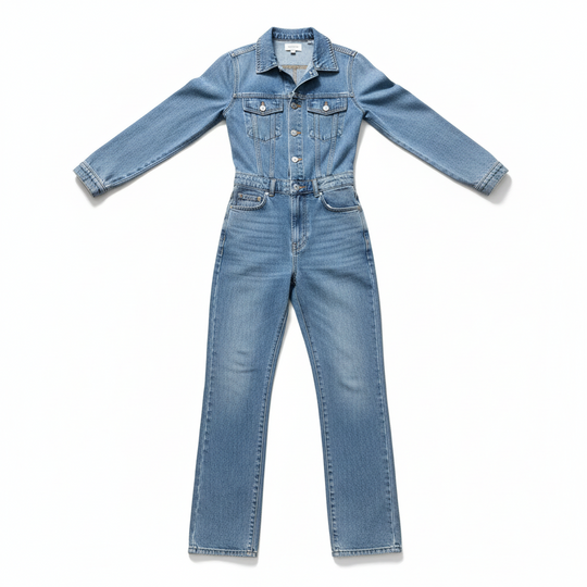 Combinaison Femme Jean Chic Moderne à Manches Longues