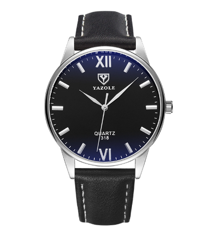 Montre-bracelet en cuir pour hommes