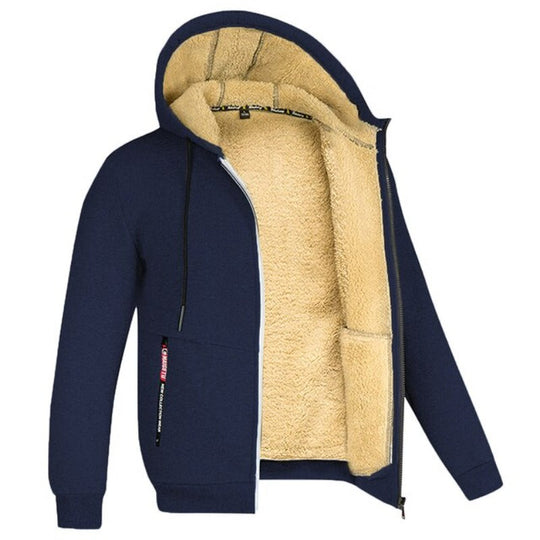 Veste Homme À Capuche En Laine D'Agneau Coupe Moderne Décontractée