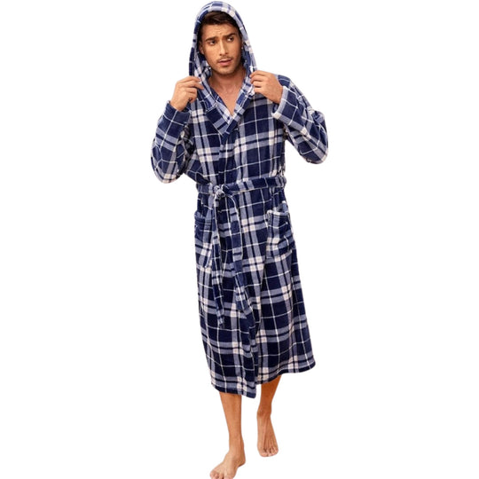Peignoir Homme Long Confort Avec Poches Ajustable