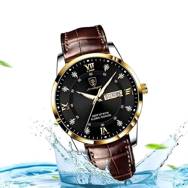 Montre-bracelet pour hommes en acier inoxydable avec affichage lumineux