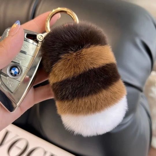 Accessoire Porte-clés Fausse Fourrure Unisexe Doux et Pratique 0