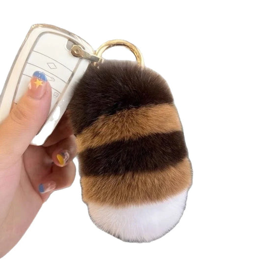 Accessoire Porte-clés Fausse Fourrure Unisexe Doux et Pratique 4