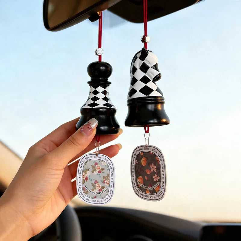 Accessoire Voiture Porte-Parfum Design Damier pour Rétroviseur 1