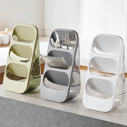 Accessoire de Cuisine Porte-Éponges et Brosses Triple Compartiments 3