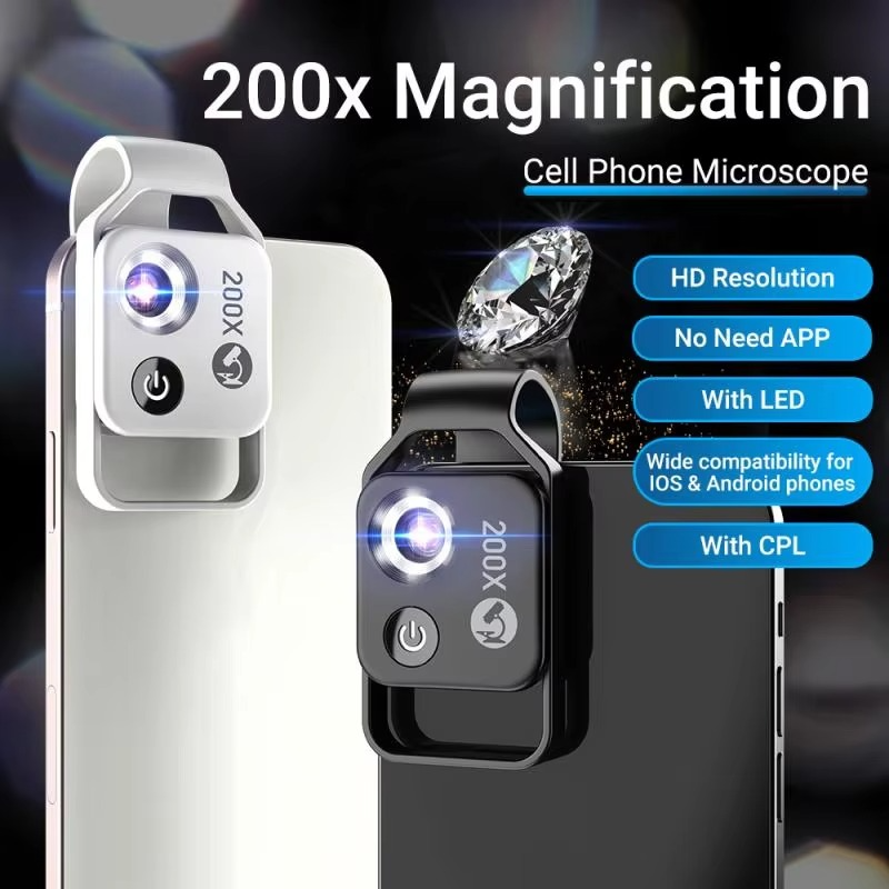 Accessoire de Microscope pour Smartphone Zoom 200X 1