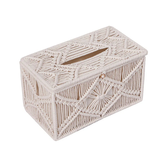 Accessoire de décoration pour boîte à mouchoirs en macramé 3