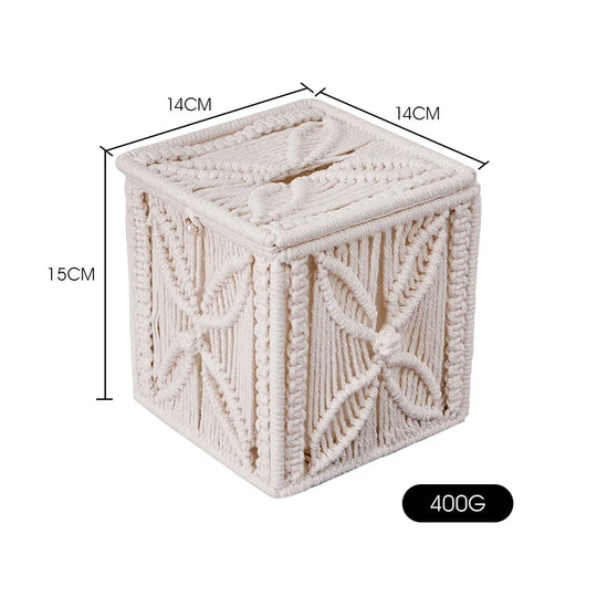 Accessoire de décoration pour boîte à mouchoirs en macramé 4