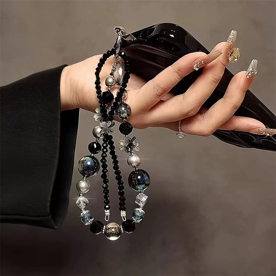 Accessoire de téléphone avec lanière perlée pour femme 2