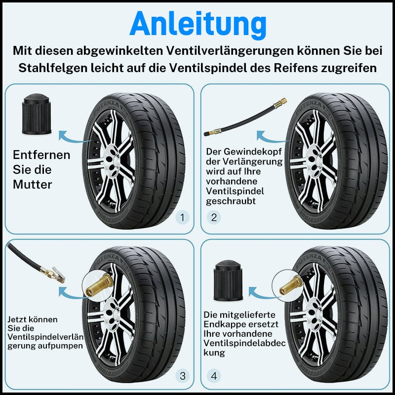 Accessoires de Pneus Extensions de Valve Flexibles Universelles 7