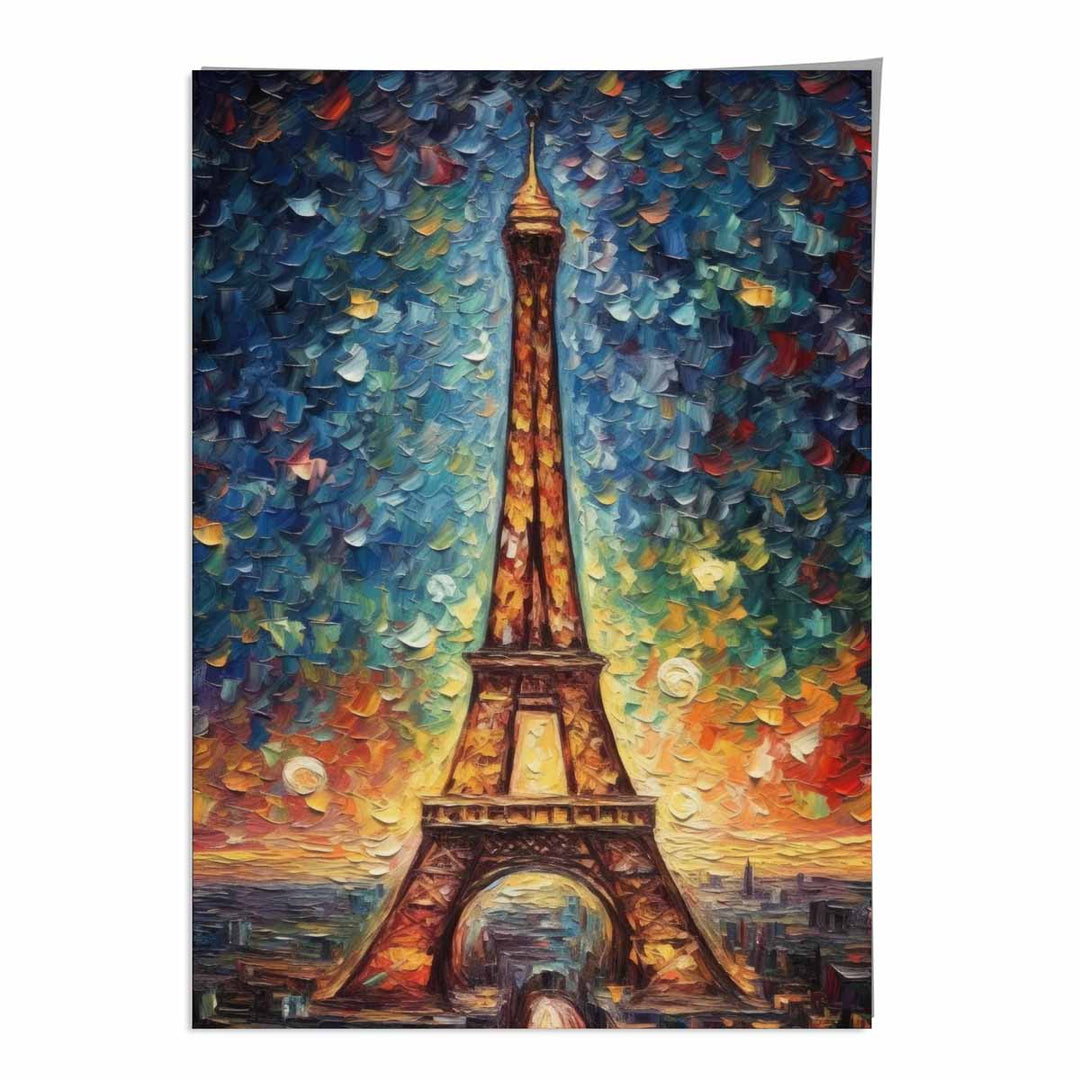 Affiche Artistique Tour Eiffel au Coucher de Soleil 0