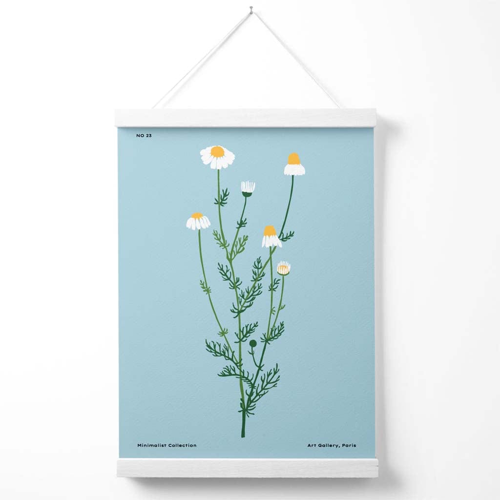 Affiche Minimaliste Marguerites Bleues 2