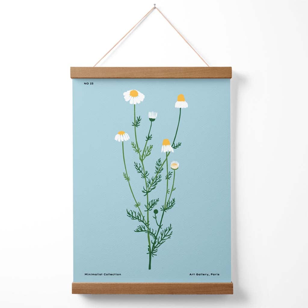 Affiche Minimaliste Marguerites Bleues 3