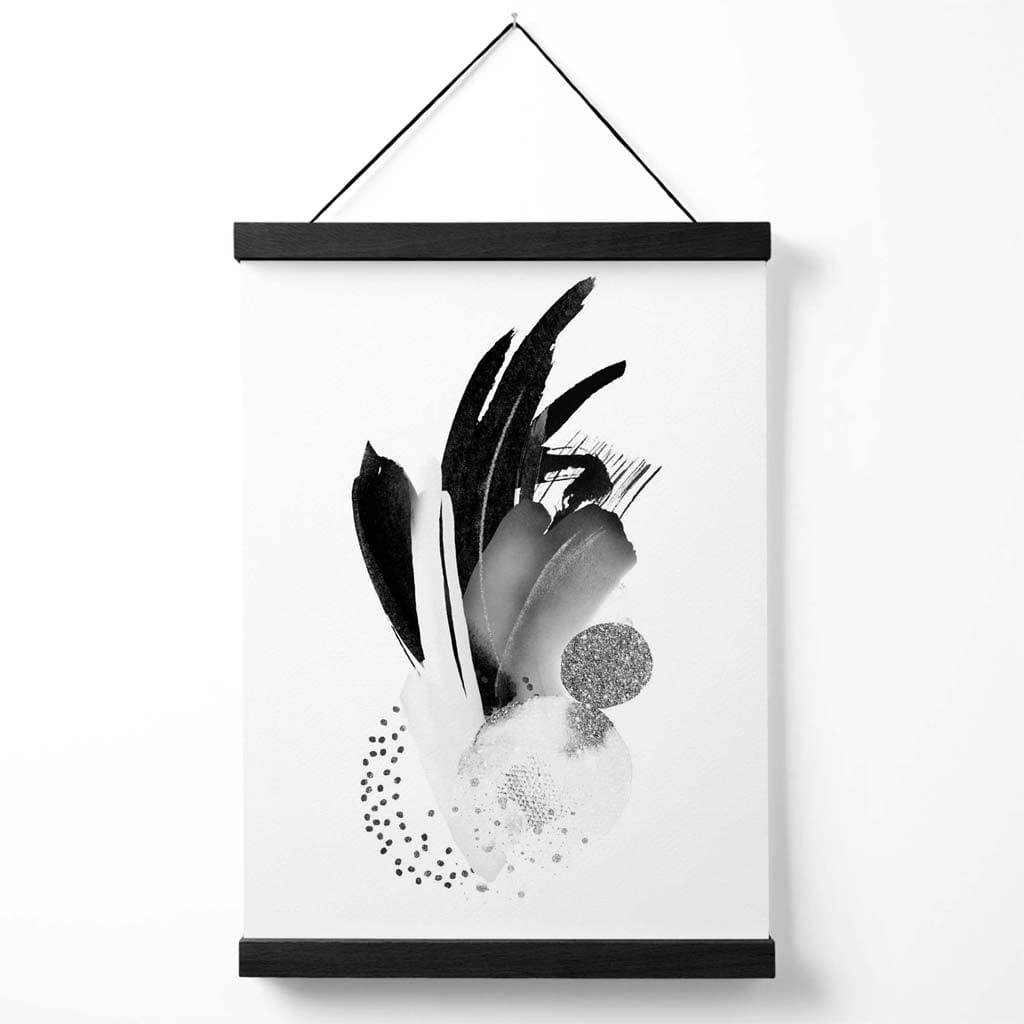 Affiche Murale Abstraite Noir et Blanc avec Cintre pour Décoration Moderne 0