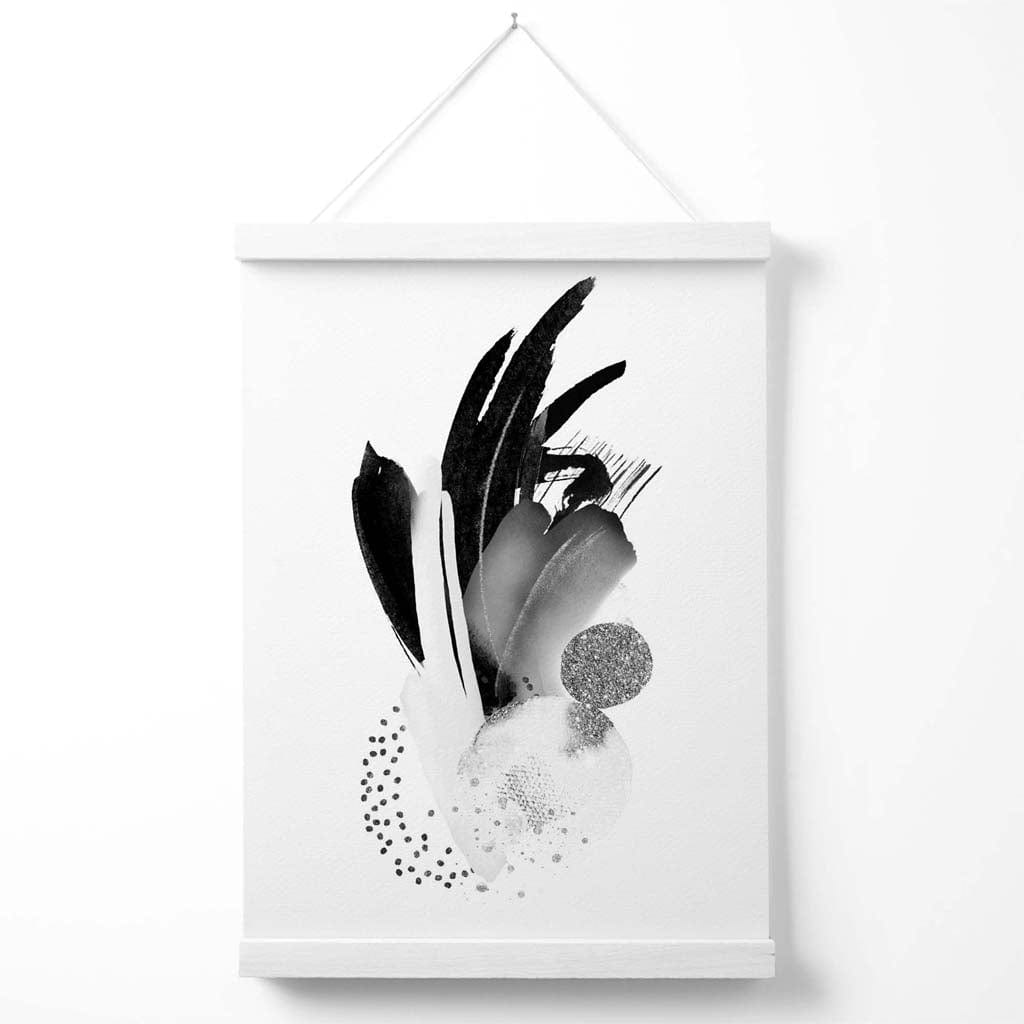 Affiche Murale Abstraite Noir et Blanc avec Cintre pour Décoration Moderne 2