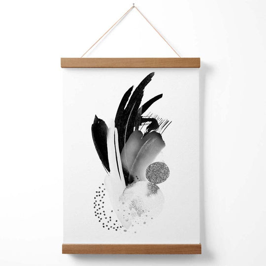 Affiche Murale Abstraite Noir et Blanc avec Cintre pour Décoration Moderne 3