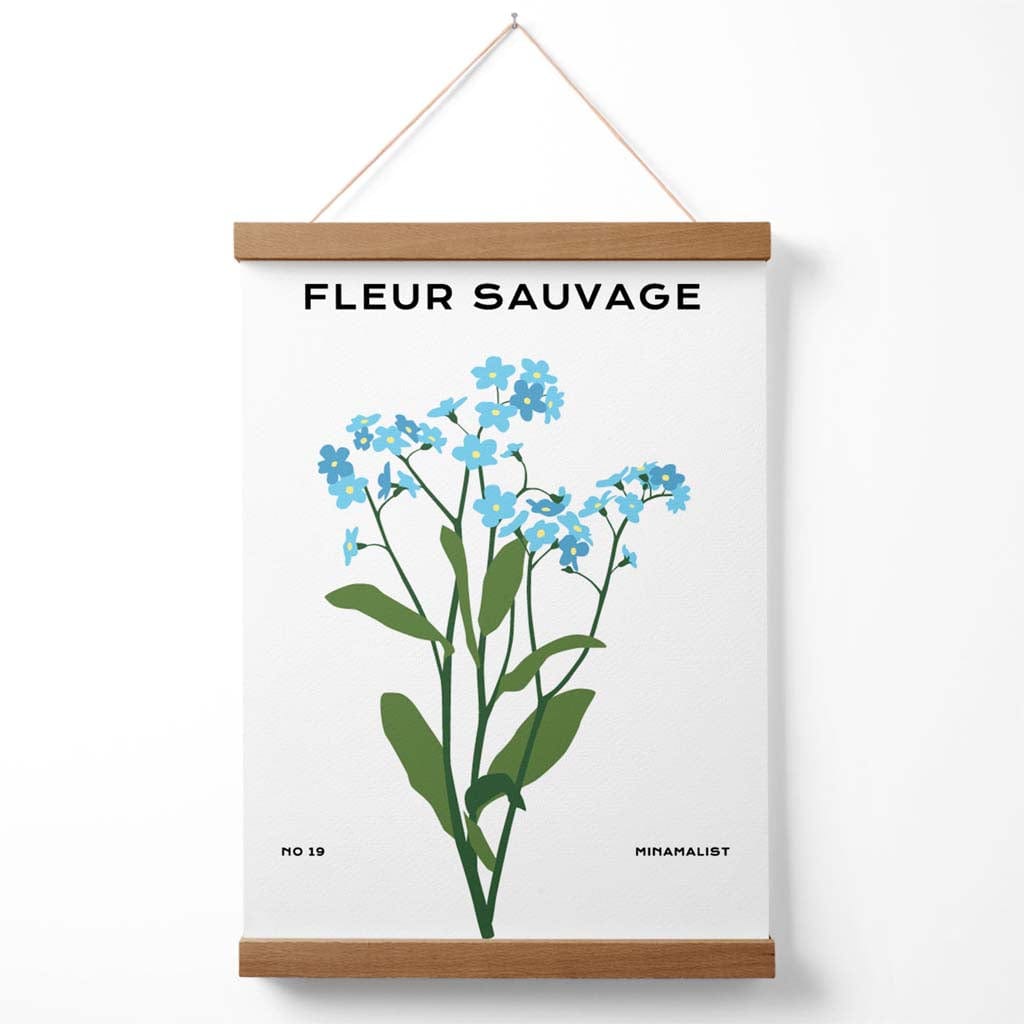 Affiche Murale Minimaliste Myosotis avec Cintre 3