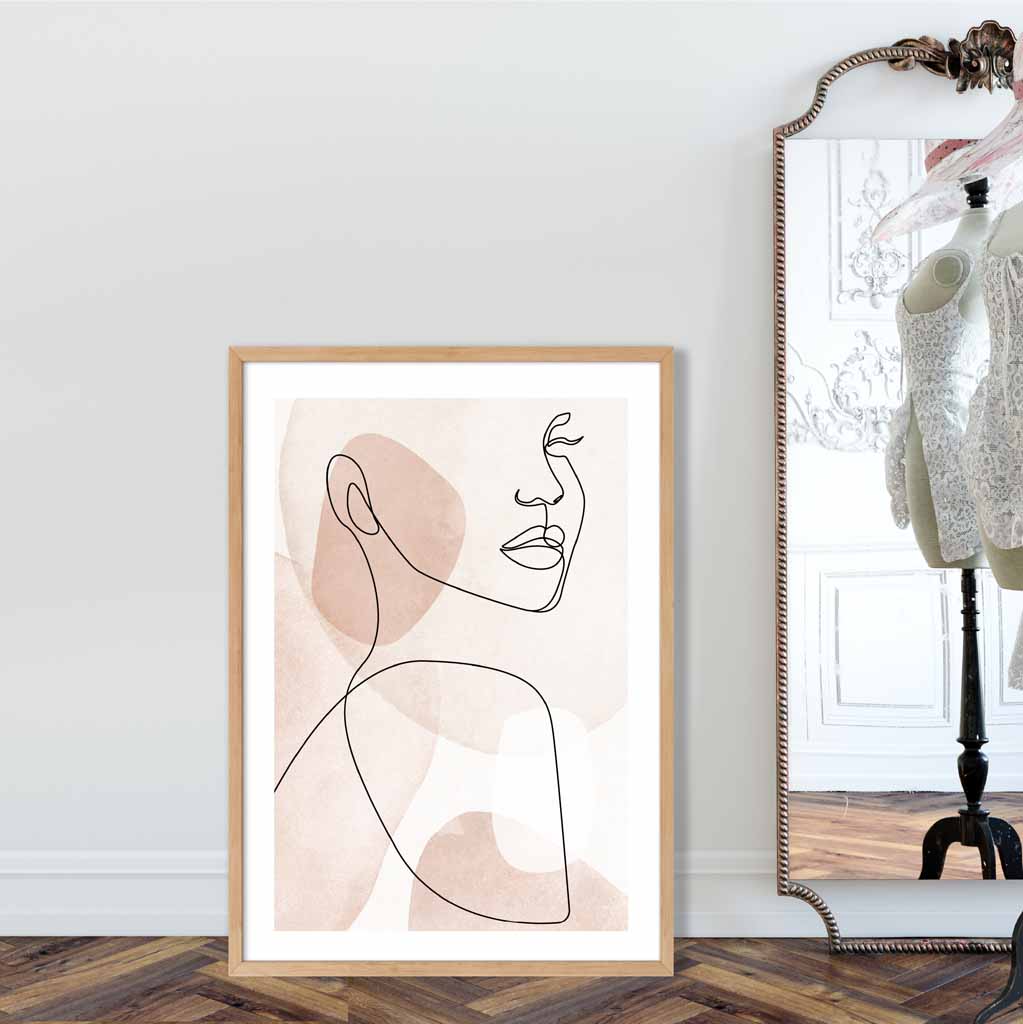 Affiche Tableau Art Abstrait Visage Féminin Pour Salon 1