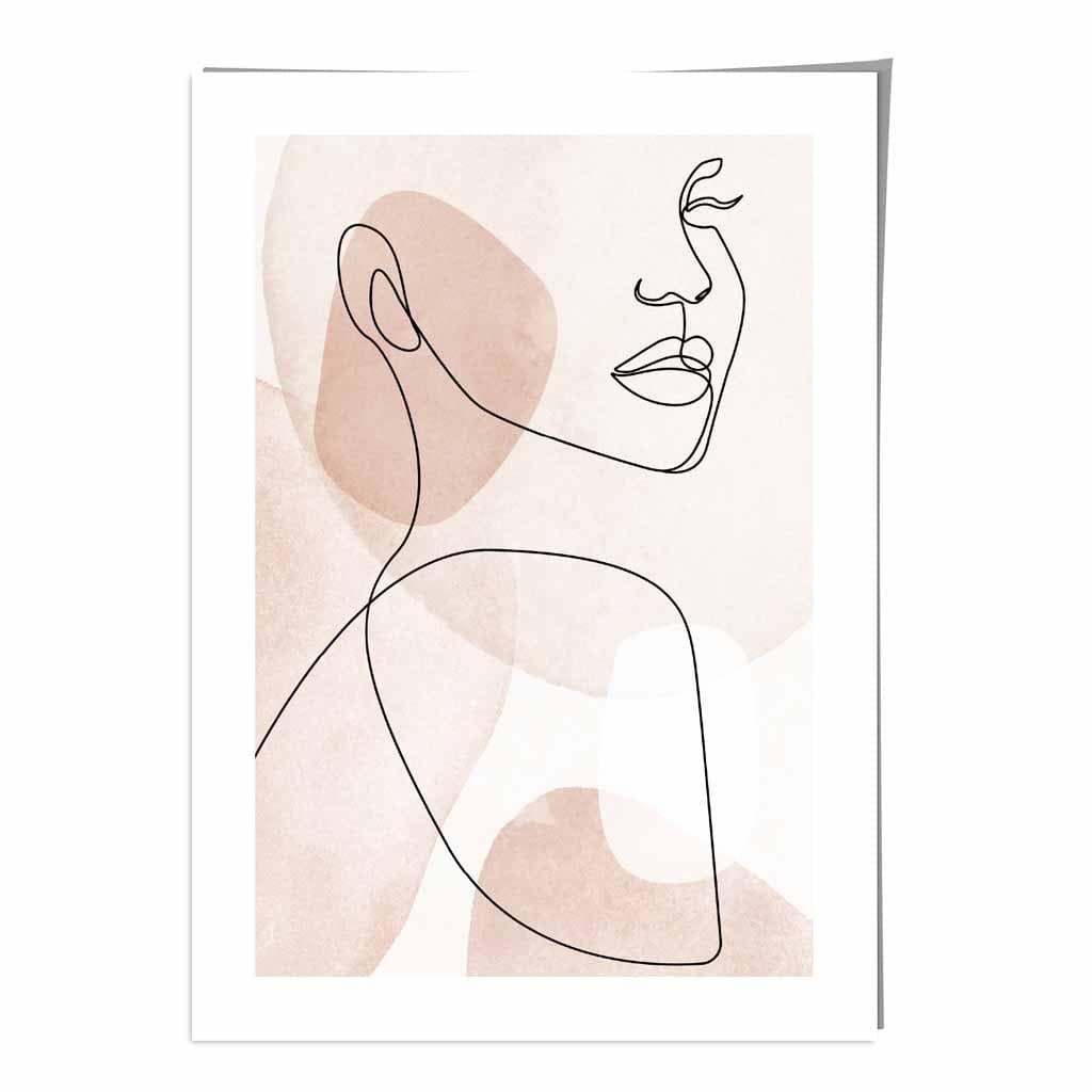 Affiche Tableau Art Abstrait Visage Féminin Pour Salon 2