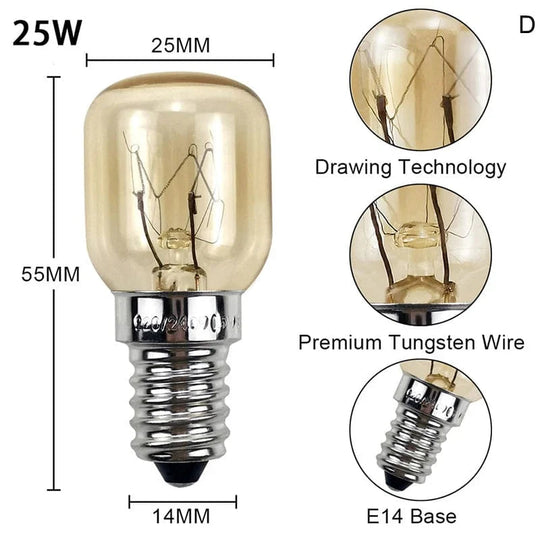 Ampoule à Micro-ondes E14 Haute Température 300°C 0
