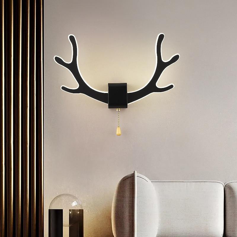 Applique Murale Moderne en Bois de Cerf avec Détecteur de Mouvement 6