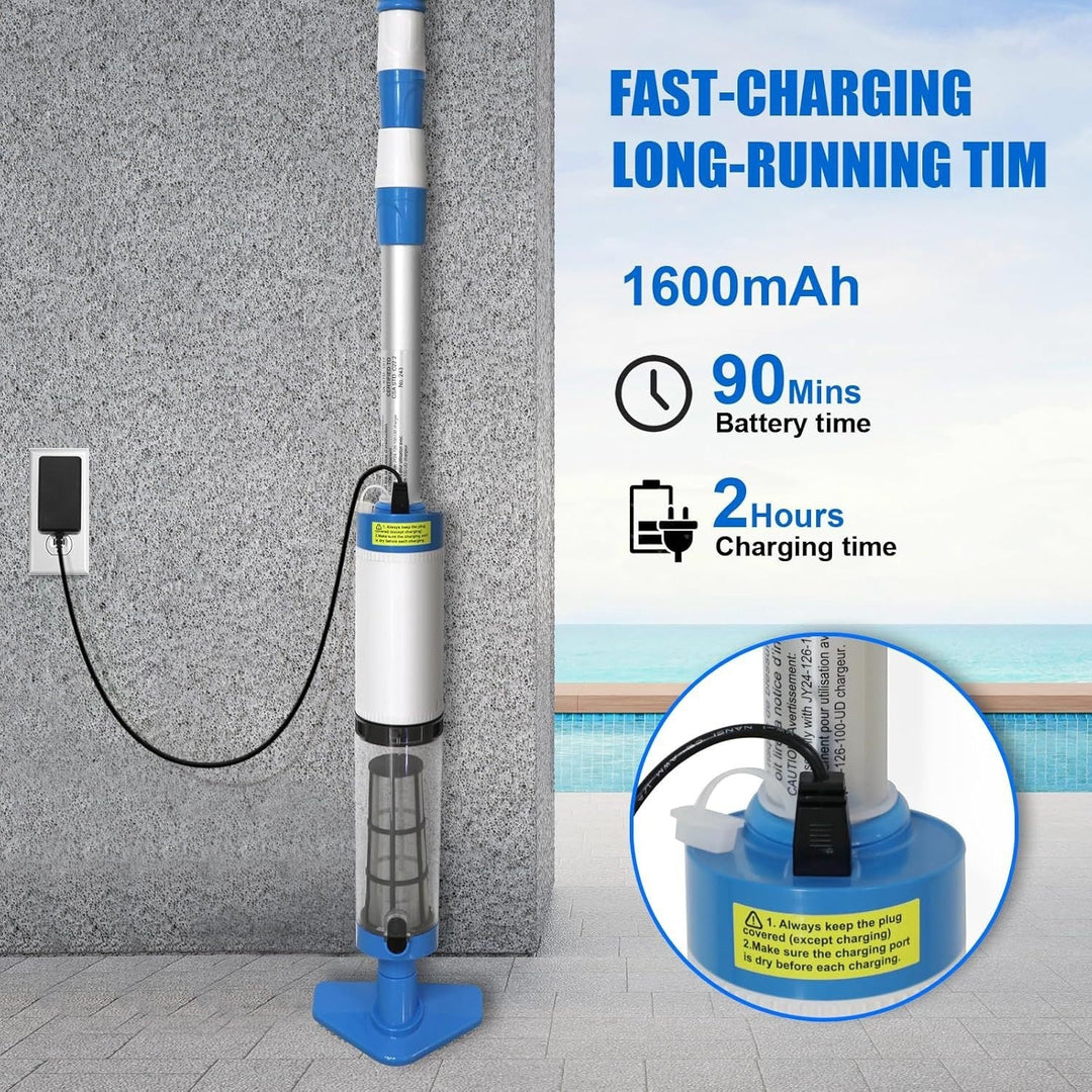 Aspirateur Piscine Portatif Rechargeable avec Accessoires Interchangeables pour Nettoyage Efficace 2