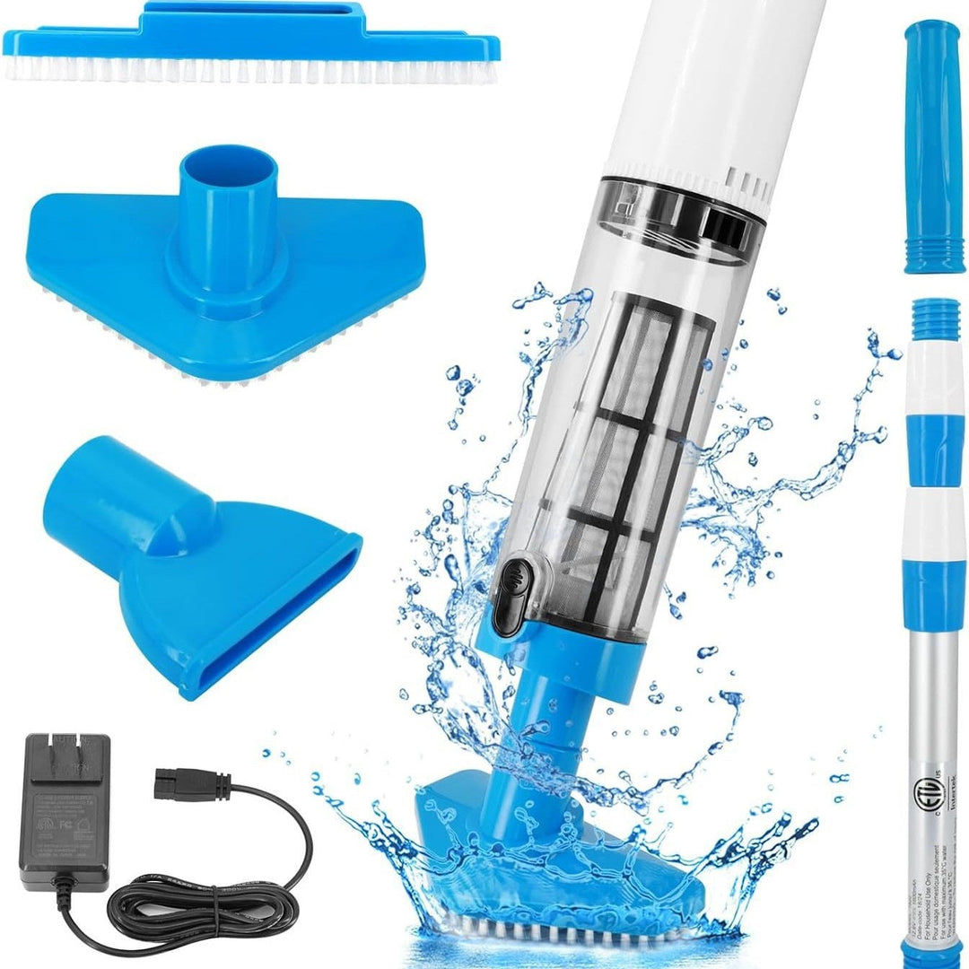 Aspirateur Piscine Portatif Rechargeable avec Accessoires Interchangeables pour Nettoyage Efficace 4