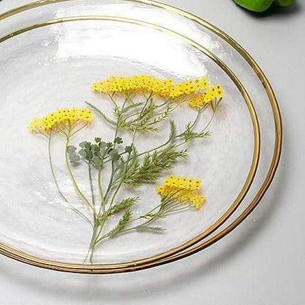 Assiette Décorative Florale Royale avec Bord Doré 2