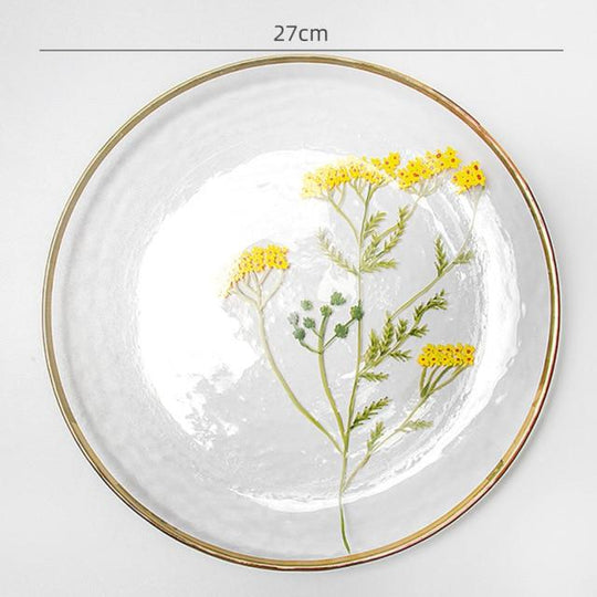 Assiette Décorative Florale Royale avec Bord Doré 5