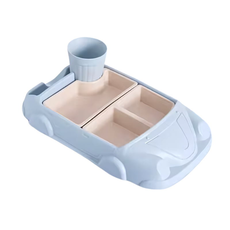 Assiette pour Enfants en Forme de Voiture Amusante avec Compartiments Séparés 0