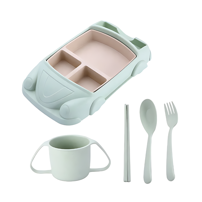 Assiette pour Enfants en Forme de Voiture Amusante avec Compartiments Séparés 18