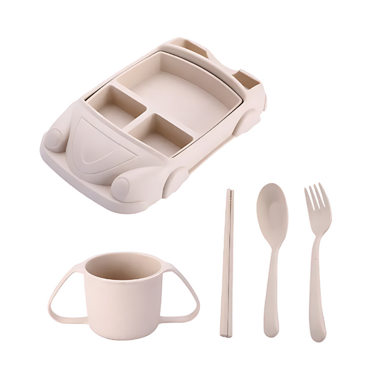 Assiette pour Enfants en Forme de Voiture Amusante avec Compartiments Séparés 19