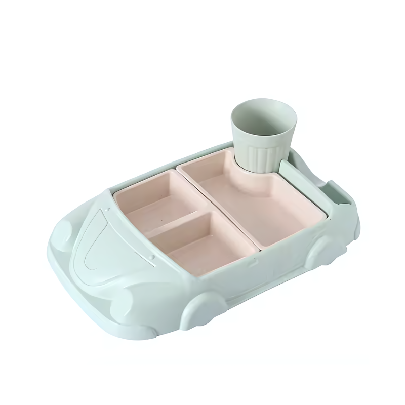 Assiette pour Enfants en Forme de Voiture Amusante avec Compartiments Séparés 7