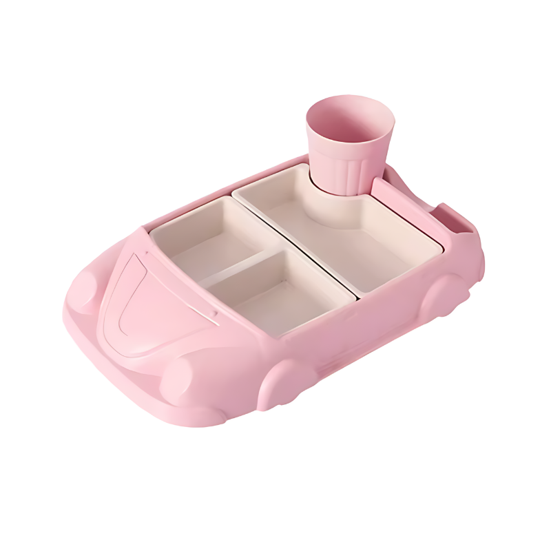Assiette pour Enfants en Forme de Voiture Amusante avec Compartiments Séparés 8
