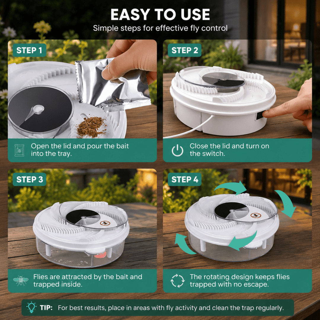 Attrape Mouches Électrique Silencieux pour Intérieur et Extérieur, Piège à Mouche Efficace 2