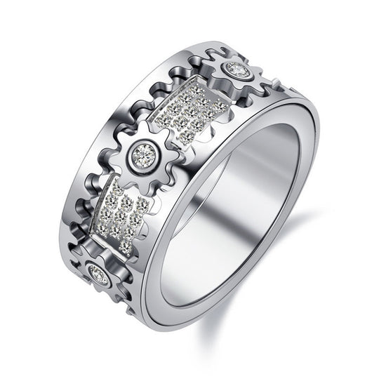 Bague Femme Design Rotatif Moderne 