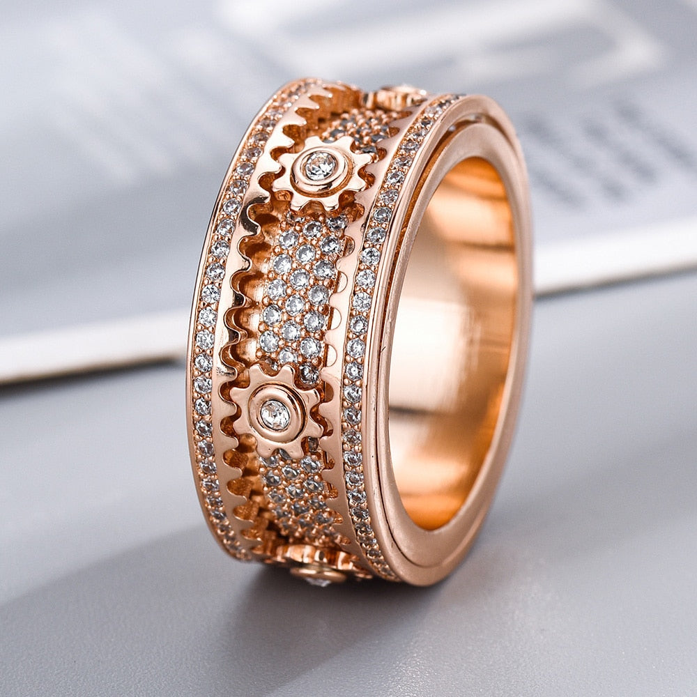 Bague Femme Design Rotatif Moderne 2
