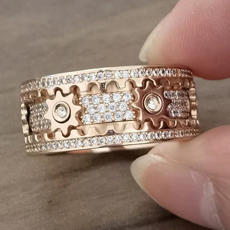 Bague Femme Design Rotatif Moderne 4