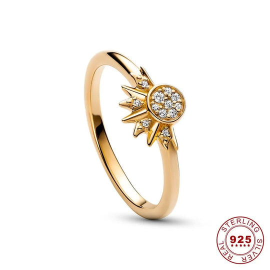 Bague en Argent 925 Motif Lune et Soleil 4