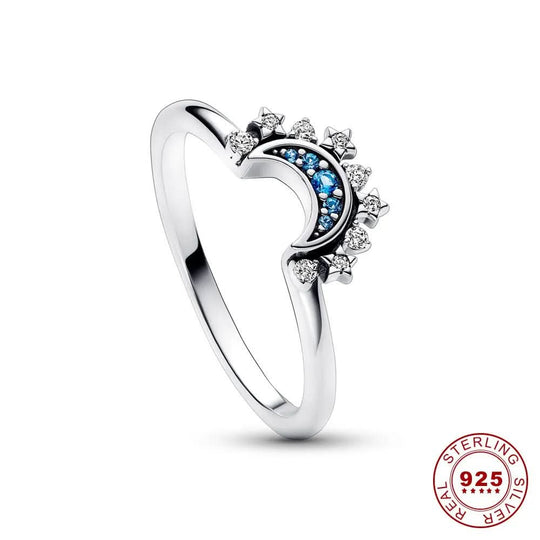 Bague en Argent 925 Motif Lune et Soleil 5
