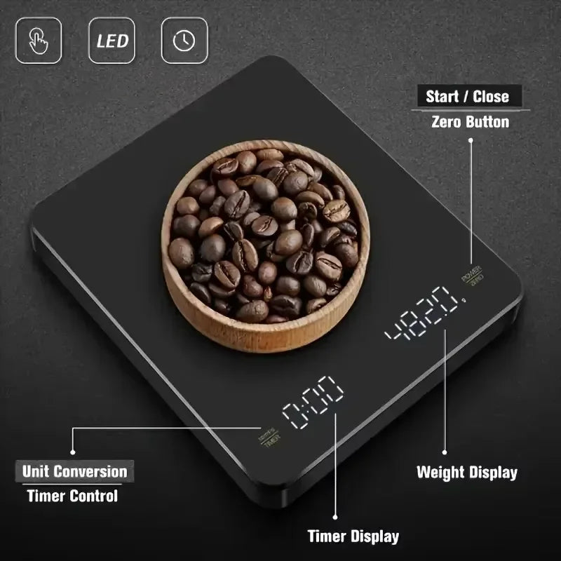 Balance à Café Numérique avec Minuterie et Écran LED 0