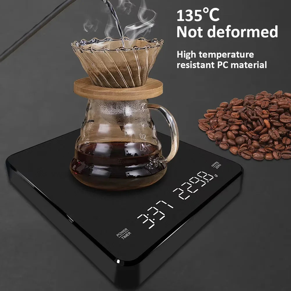 Balance à Café Numérique avec Minuterie et Écran LED 3