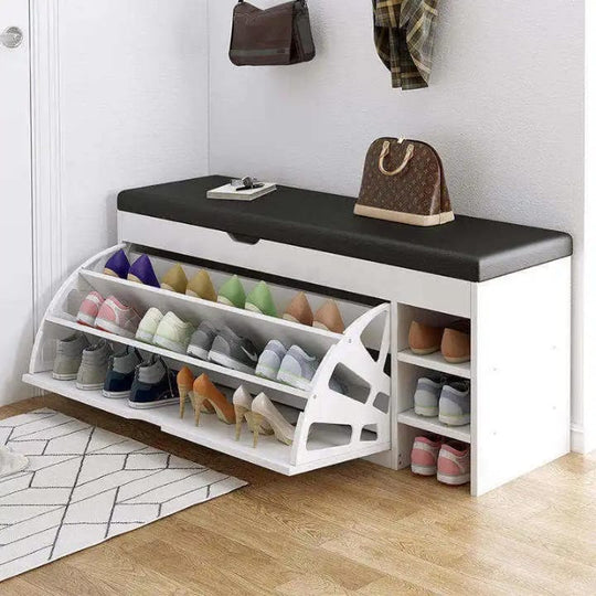 Banc Meuble à Chaussures 3 en 1 Pliable pour Couloir 0