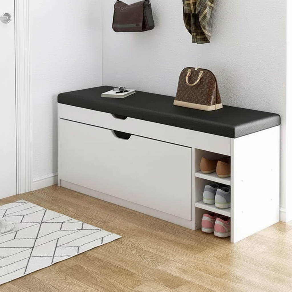 Banc Meuble à Chaussures 3 en 1 Pliable pour Couloir 1