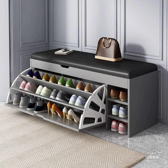 Banc Meuble à Chaussures 3 en 1 Pliable pour Couloir 3