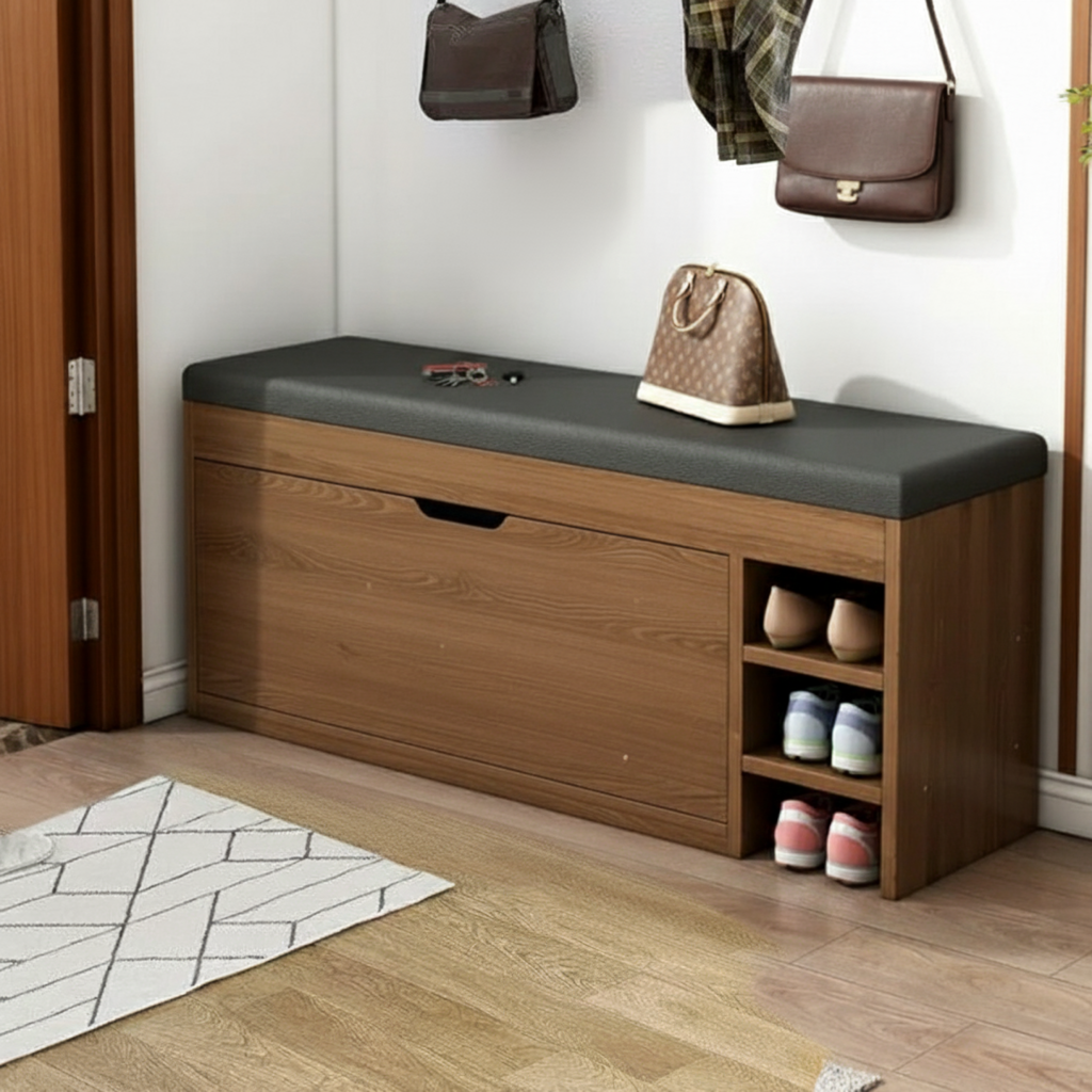 Banc Meuble à Chaussures 3 en 1 Pliable pour Couloir 4
